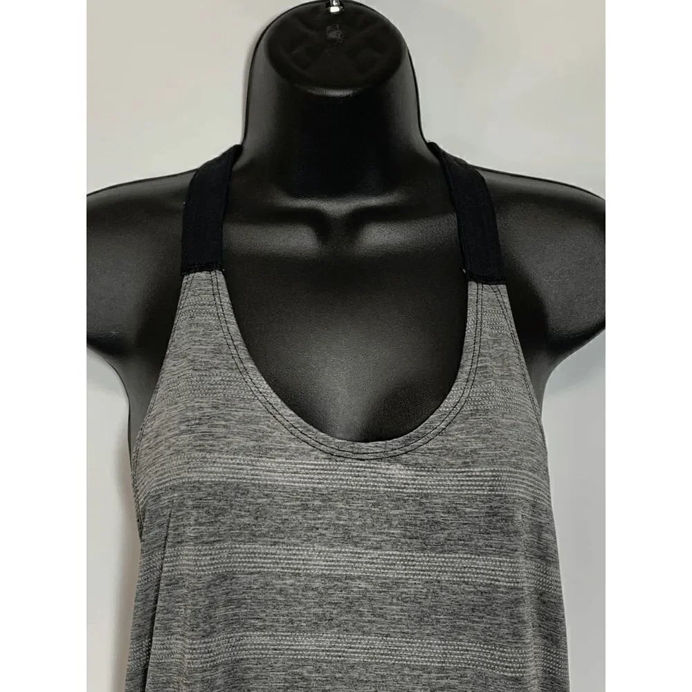 Nike Women's Gray Sleeveless Racerback Stretch Striped Active Tank Size XS